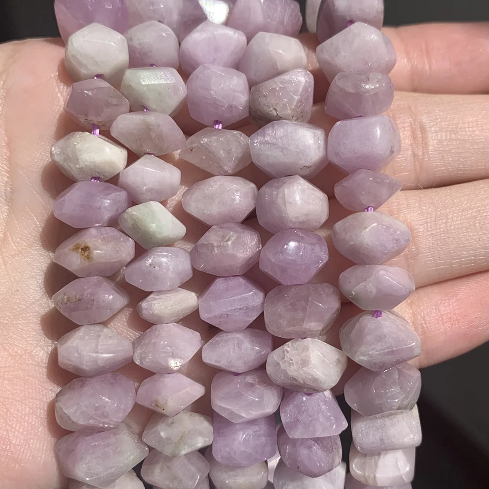 6x11mm Natural Irregular Kunzite Purple Spodumene Stone Beads Special Cut Genuine Loose Beads for Jewelry Making DIY Bracelet