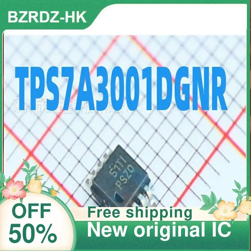 TPS7A3001DGNR TPS7A3001 PSZQ MSOP-8 IC original, 5pcs, novo