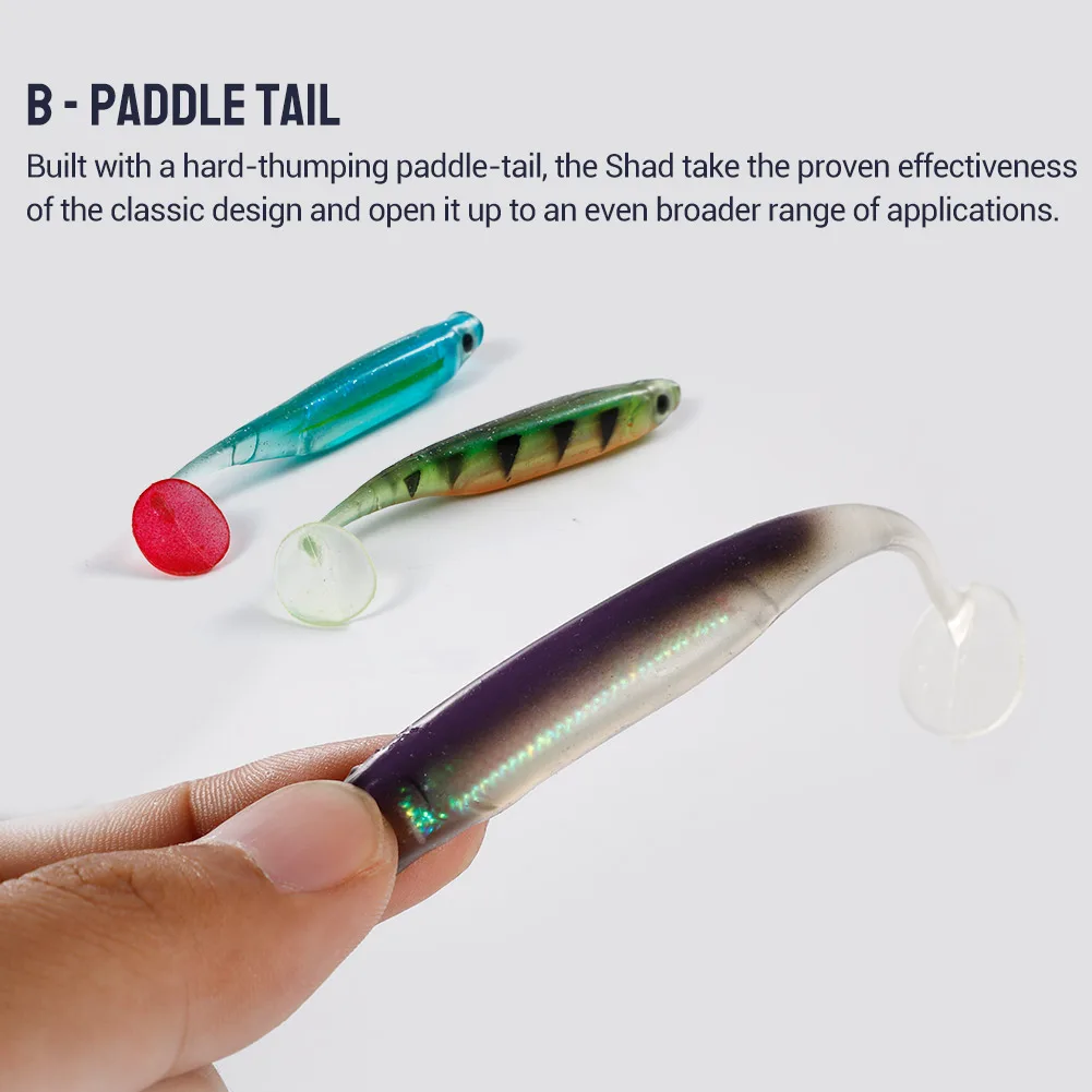 NOEBY-Silicone Shad Soft Lure, Minnow, T Tail, Inner Laser, Artificial Baits, Swimbait for Bass, Sea Fishing, 75mm, 115mm