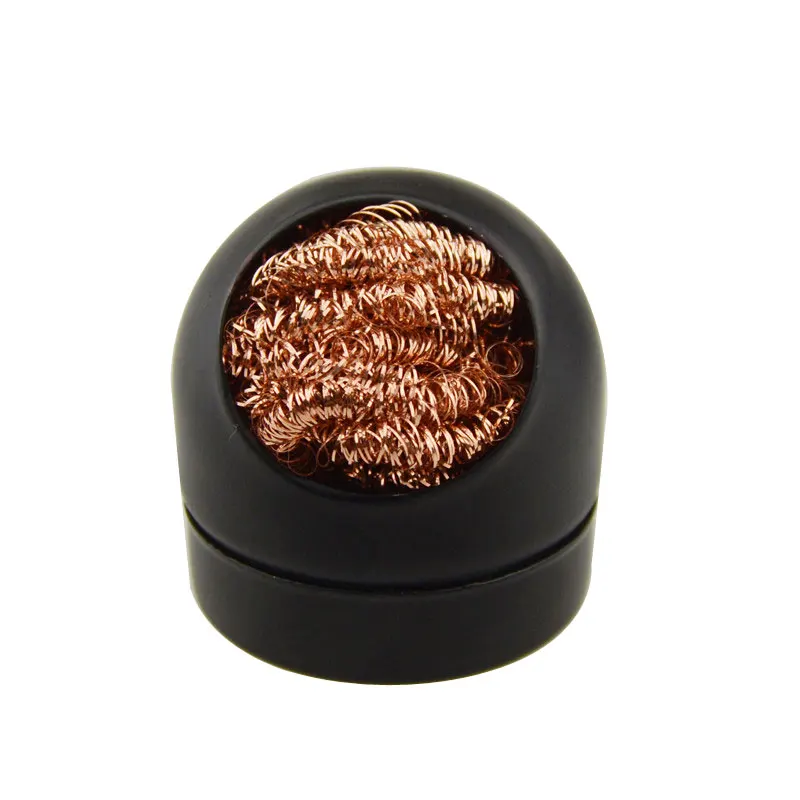 Wire soldering solder iron tip cleaner ball copper steel wool to remove solder tin residue and clean soldering iron tips