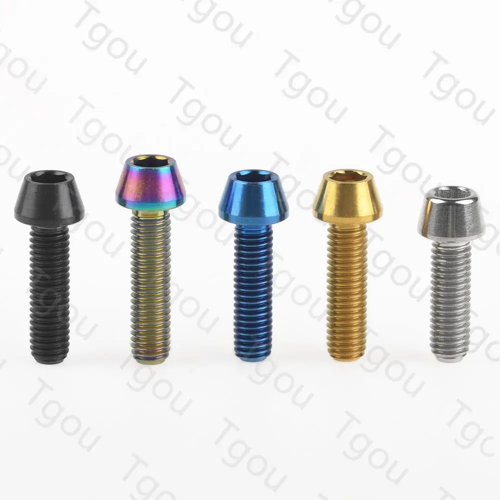 Tgou Titanium Bolt M5x16 18 20mm Hex Head Screws for Bicycle Stem BiKe Parts 6pcs