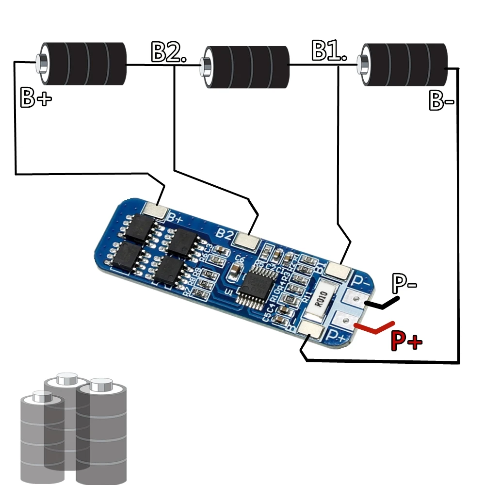 3S 10A 12V Lithium Battery Charger Protection Board Module for 3pcs 18650 Li-ion Battery Cell Charging BMS 10.8V 11.1V 12.6V