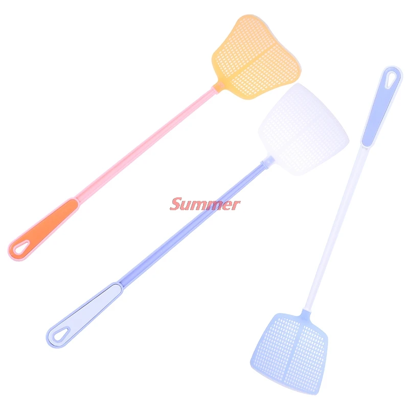 Kitchen Accessories Hot 1Pcs Durable Household Long Handle Plastic Fly Trap Swatter Fly Killer Hand Manual Flapper Pest Control