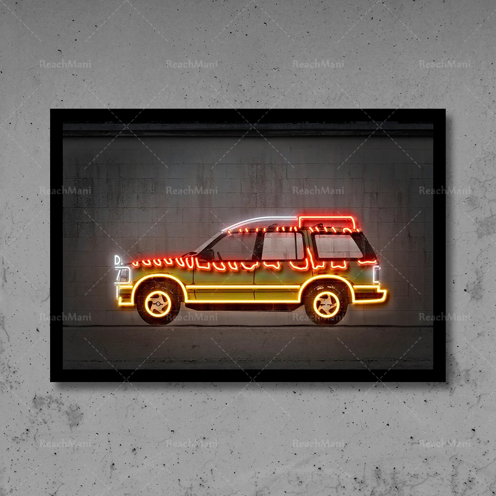 Car Art Printing Neon Poster Back to the Future Street Modern Canvas Painting Abstract Wall Living Room Nordic Home Decor