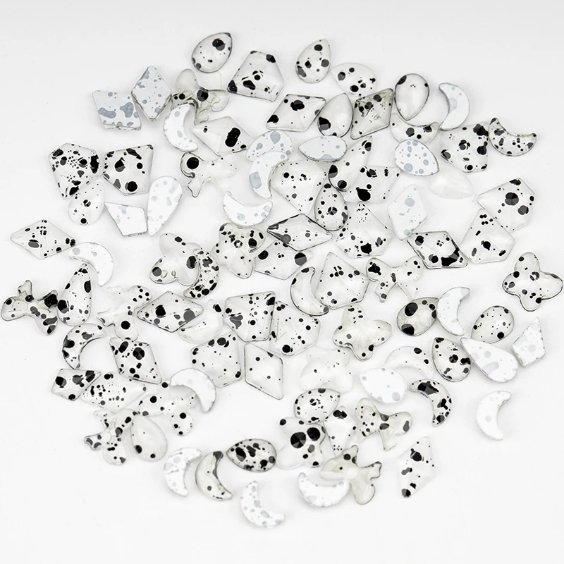 VDD Großhandel 500 Stück gemischte Formen Glas-Kristall-Nagelkunst-Flachrückseite-Strasssteine, Glitzer, zum Aufkleben, glänzende DIY-Dekoration – Detail 24