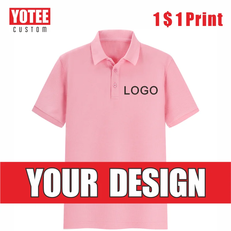 YOTEE2021 new cheap cotton short-sleeved polo shirt company group self-cultivation custom embroidery ladies polo custom 17 color