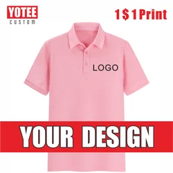 YOTEE2021 new cheap cotton short-sleeved polo shirt company group self-cultivation custom embroidery ladies polo custom 17 color