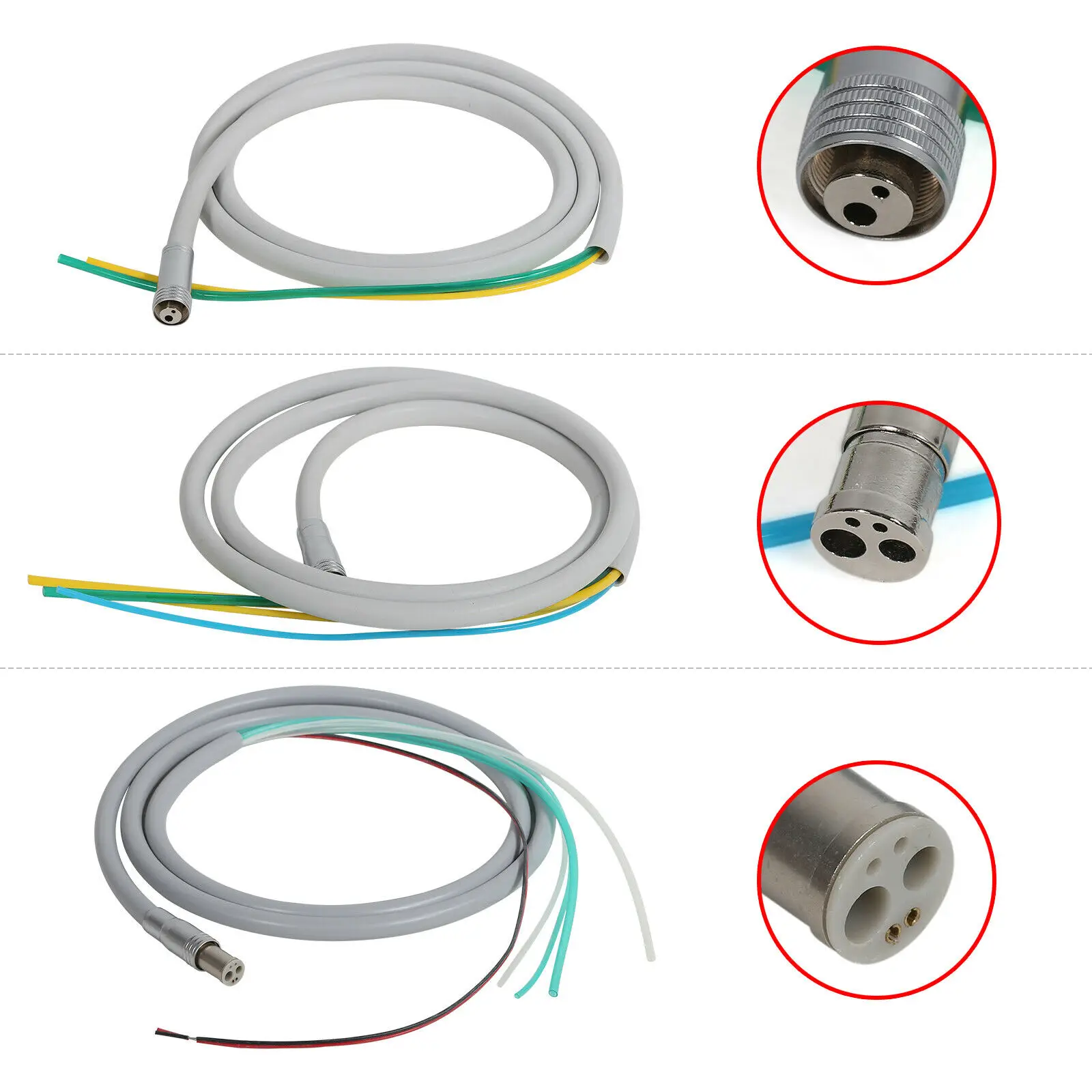 

Dental Silicone Tube Hose Tubing Handpiece Connector Air Turbine Fiber Optic 2/4/6 Holes dental accessories