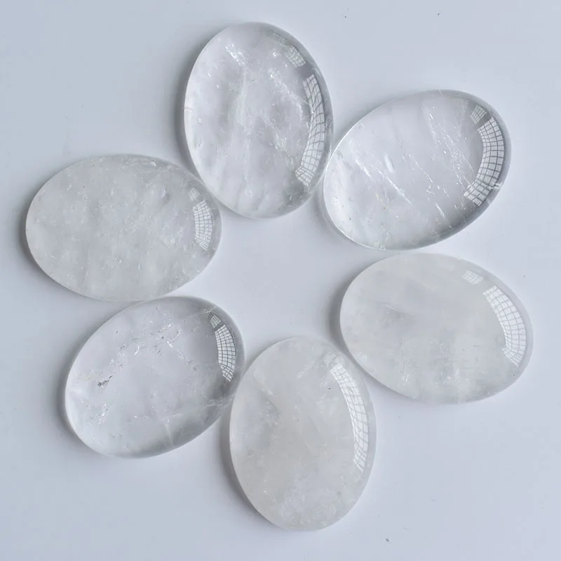 

Wholesale 6pcs/lot high quality natural White crystal Oval CAB CABOCHON 30x40mm charms beads for Diy jewelry making free