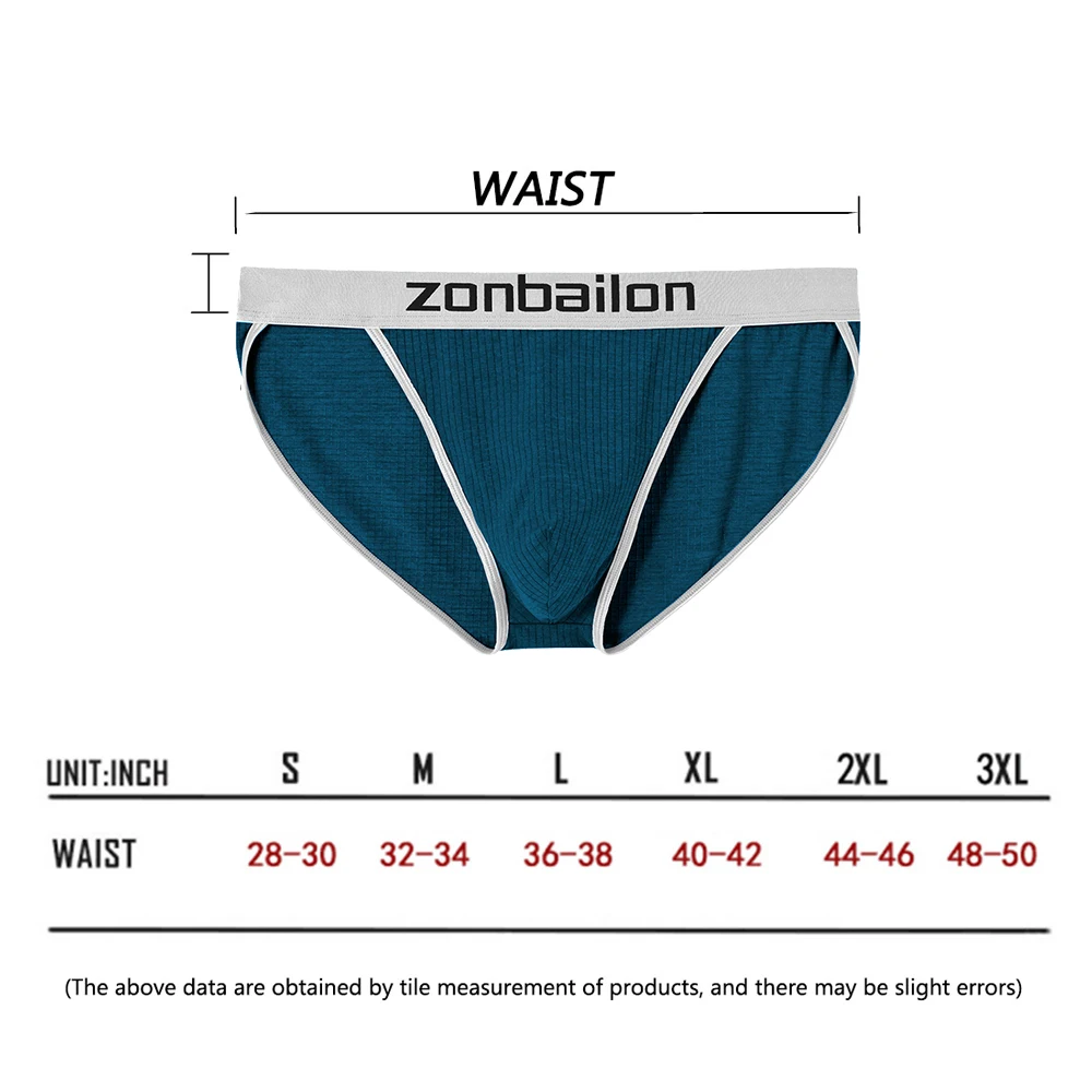 ZONBAILON Brand Mens Briefs with Bulge Pouch Sexy Bikini Men\'s Underwear U Convex Design Breathbale Shorts Size M-2XL