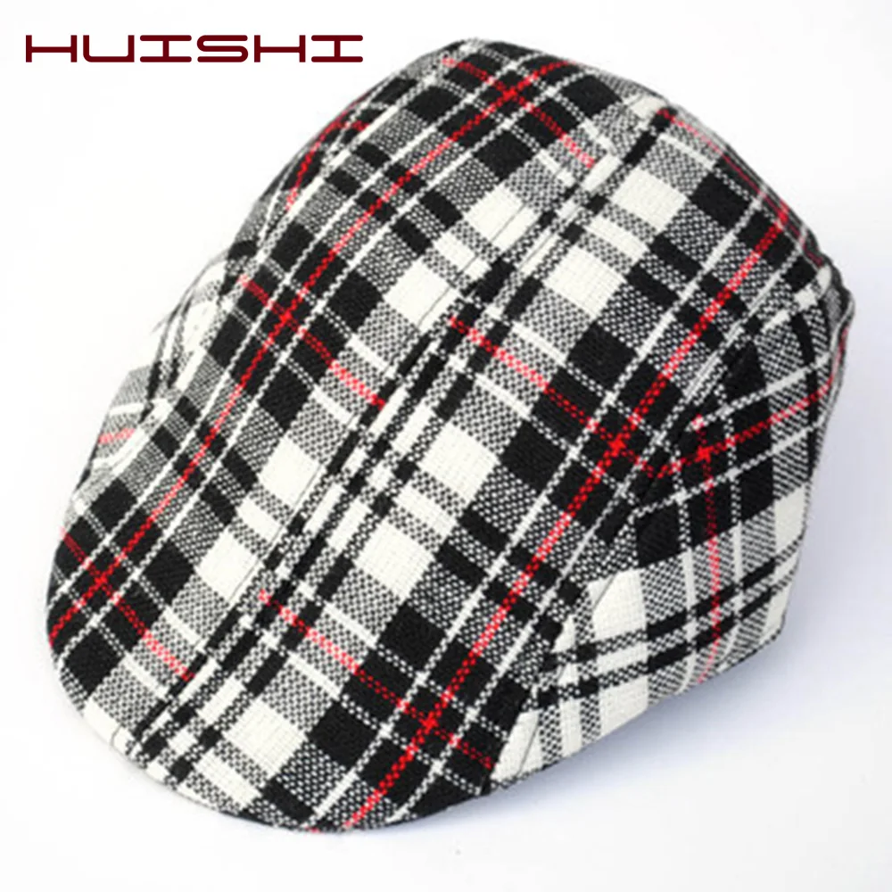 HUISHI قبعة الصبي القبعات منقوشة نمط إنجلترا الأطفال وسيم لطيف أقنعة قبعة الشتاء الخريف الربيع القبعات صبي قبعة فتاة الاطفال قبعات