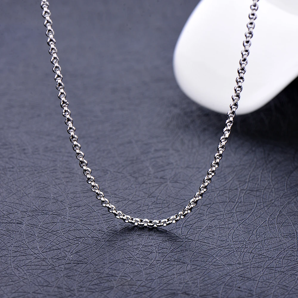 Cheap wholesale Width 2.5MM stainless steel round pearl chain necklace Fit pendant Fashion jewelry for men and women 45-60CM