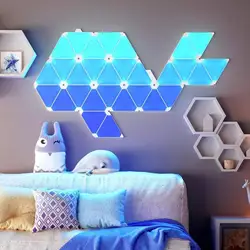 WiFi Smart LED Panel Light RGB Triangle Wall Lamp Music Sync Remote Control LED Quantum Light Alexa Google Home DIY Decor Light