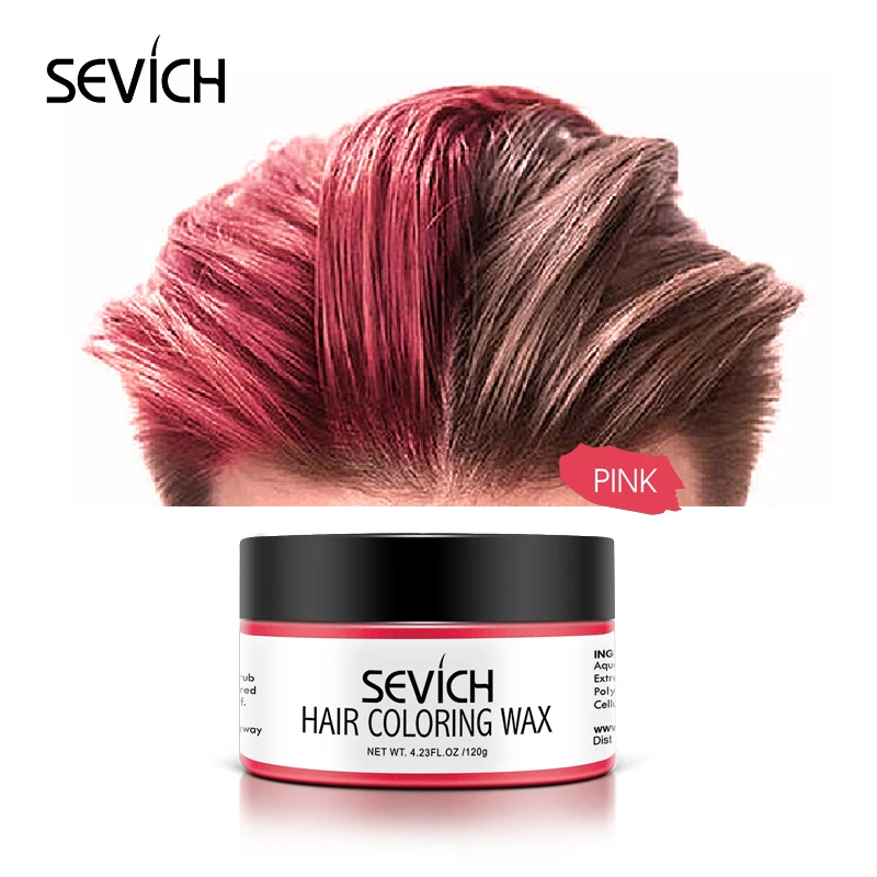 Sevich 10 Color Hair Color Wax Pink One-Time Hair Clay Strong And Hold Unisex Temporary Hair Dye  DIY For Hair Styling 120g