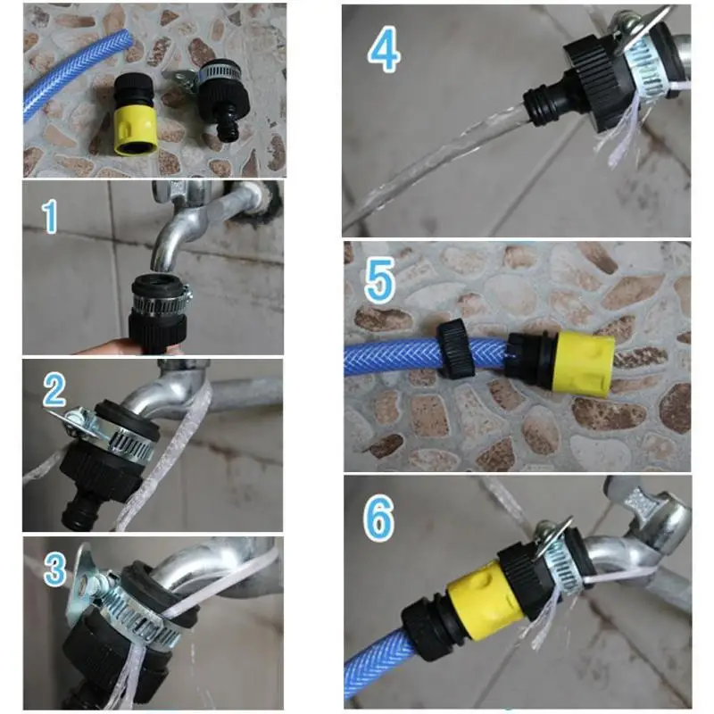 Universal Garden Hose Pipe Tap Connector Mixer Kitchen Bath Tap Faucet Adapter Quick Connect Garden Outdoor Connect Supplies