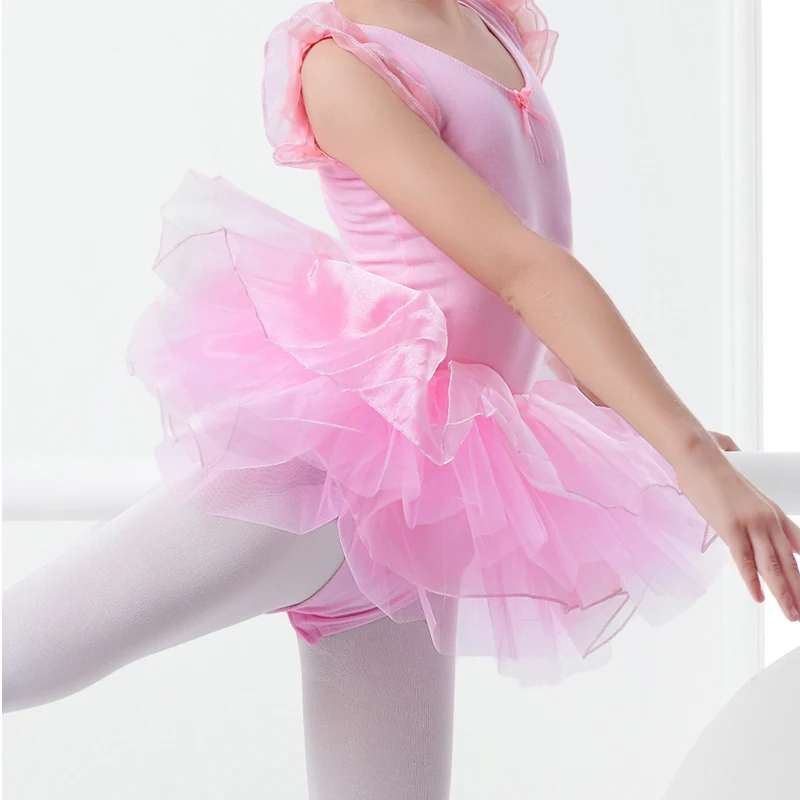 Girls Kids Ballet Tutu Skirts Puffy Ballerina Ballet Tutu Performance Stage Wear White Pink Fairy Ballet Tutu Short Dress