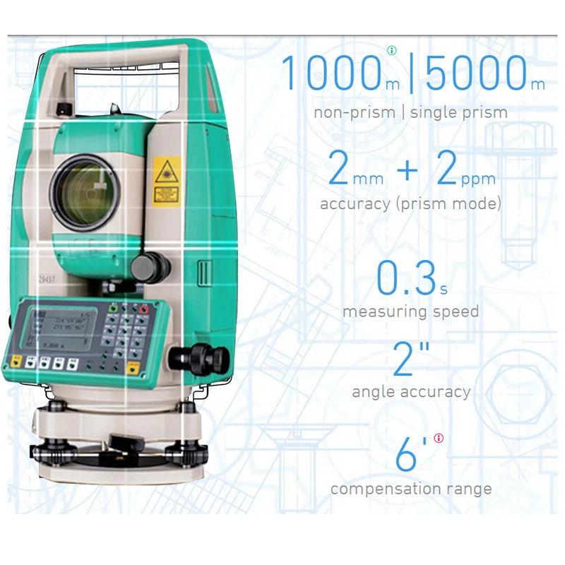 Ruide  Reflectorless 1000m laser  RQS  total station With built-in Bluetooth