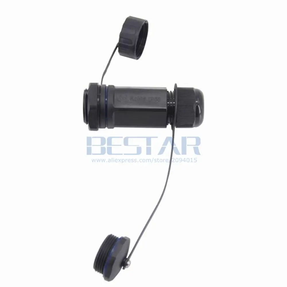 Fiber Optic SC Waterproof Connector, Computer Room Network SC to SC M25 Female Aviation Water Proof Plug Extender Socket 2 Lid