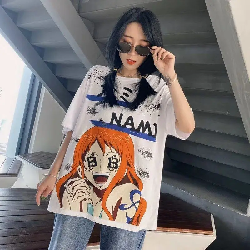 Harajuku Anime Tshirt Streetwear Men Casual Loose Japan Shirts Boy Summer Cartoon T Shirt Fashion Ulzzang Oversized Tshirt Femme