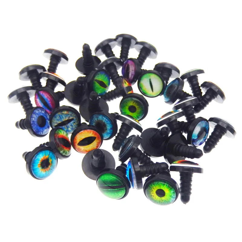 Julie Wang 20PCS In Pair 16mm Glass Cat Animal Safety Eyes Buttons For Toy Doll Eyeball Jewelry Making Sewing Accessory