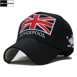 New Arrivals Winter Baseball Cap Men Liverpool Warm Felt Bone Snapback Hat Women Gorras Snap Backs With England Flag for Autumn