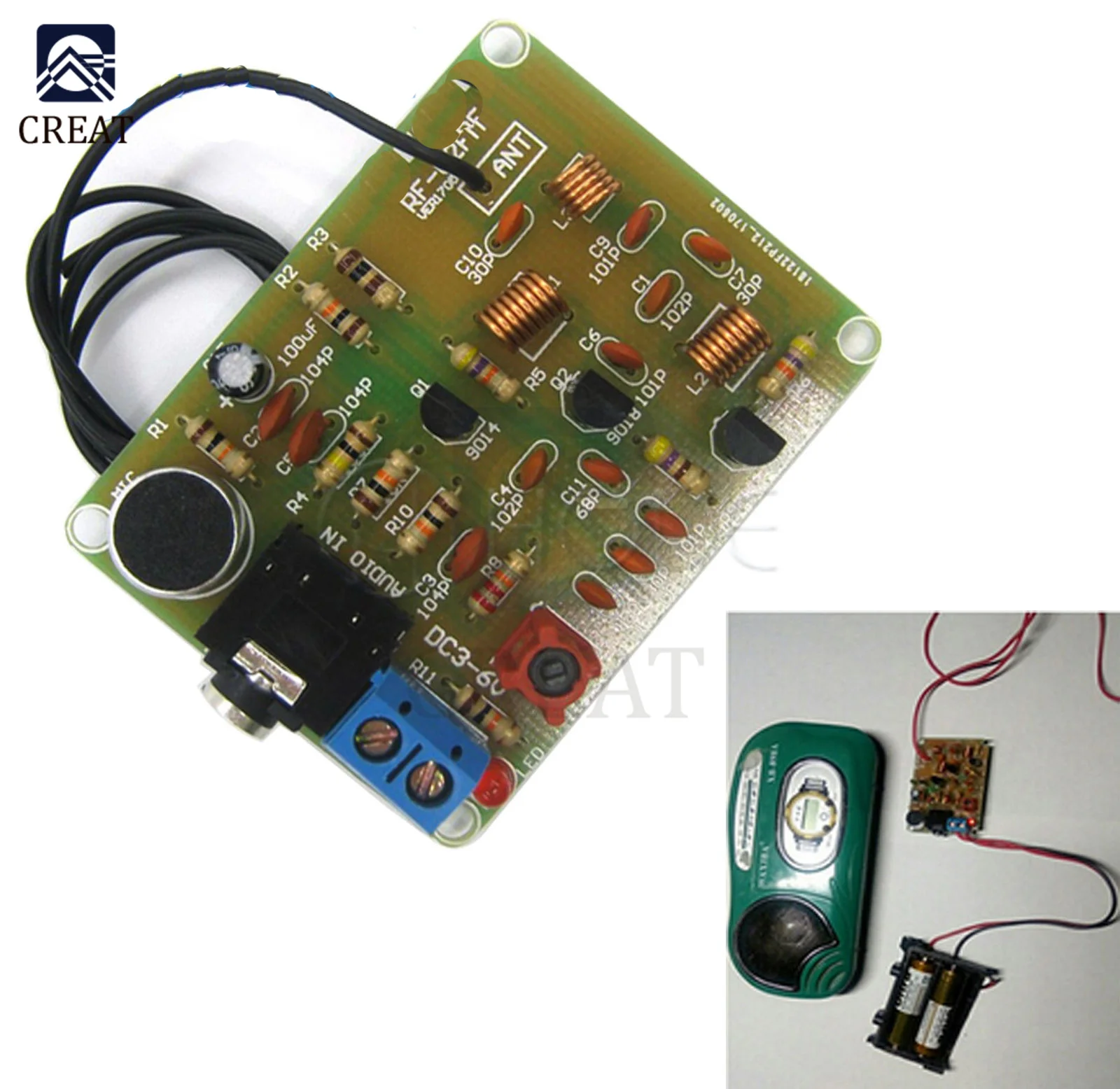 FM Transmitter Module 88-108MHz FM Frequency Modulation Wireless Microphone Module DC 3-6V DIY Kits