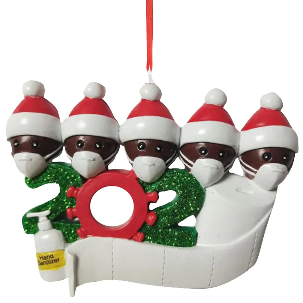 Pingente personalizado enfeites de natal mini boneco decorativo pingente com máscara e chapéu de natal