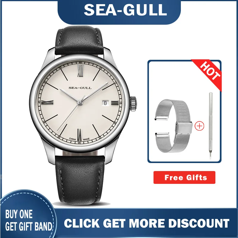 

Genuine Seagull Watches Man 819.17.6073 Automatic Mechanical Men's Watch Self Winding date and transperant back