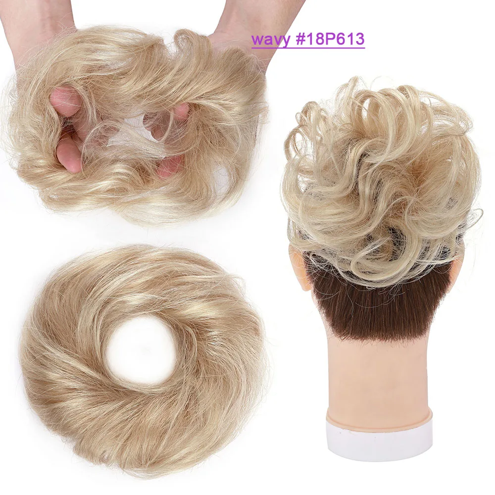 SEGO 100% Menschliches Haar Brötchen Elegante Chignon Scrunchies Haarpferdeschwanz Gerade Donut Updo Haar Stück Für Frauen 17g – Detail 18