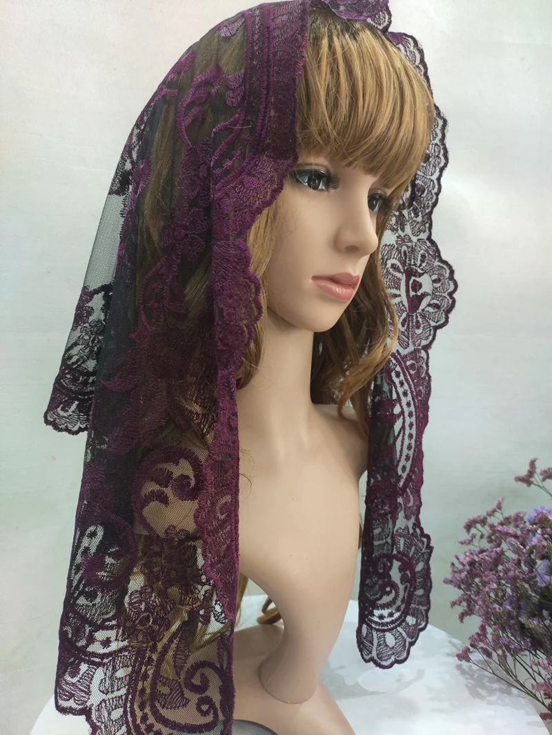 Embroidery Lace Mantilla Veil