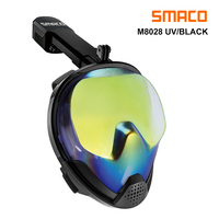 SMACO-Full Face Snorkel Mask, UV Protection, Anti-Fog, Detachable Camera Mount, 180 Degrees Panoramic View