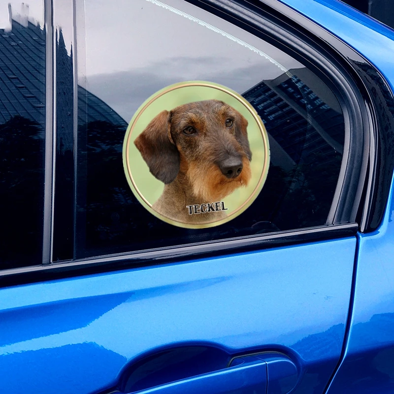 S30312# 13CM/17CM PVC Decal Dachshund Wirehaired Car Sticker Waterproof Auto Decors for Bumper Rear Window Laptop