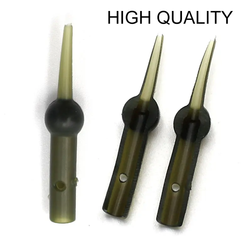 15PCS Carp Fishing Accessories Tackle Chod Heli Buffer Sleeve Hair Carp Rig Connector Beads Dark Green Terminal Fishing  Tools