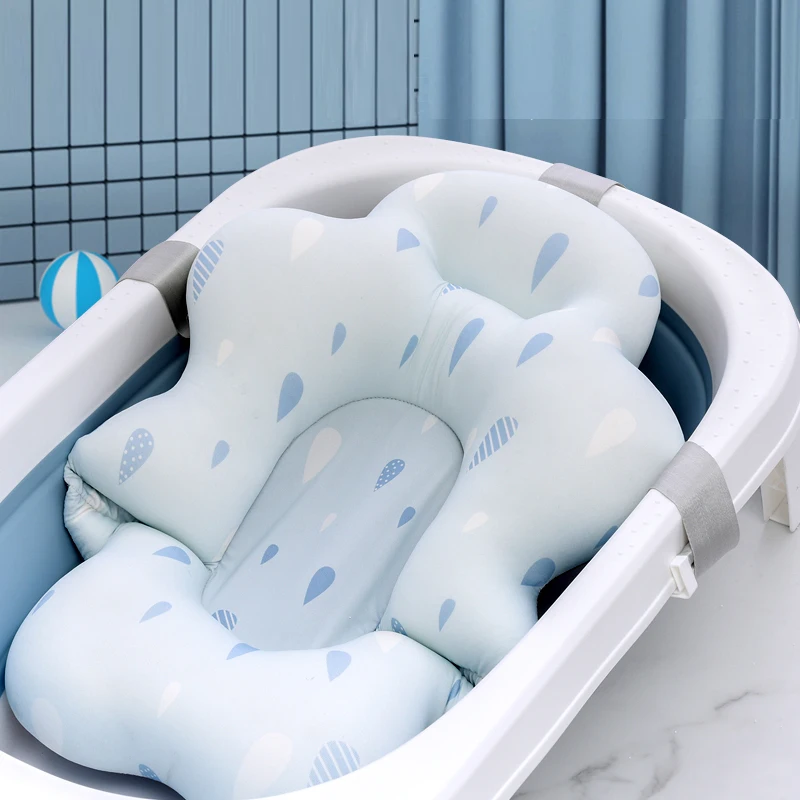 Baby Shower Bath Tub Pad Non-Slip Bathtub Mat Newborn Safety Security Bath Support Cushion Animal Soft Pillow Care Accessories