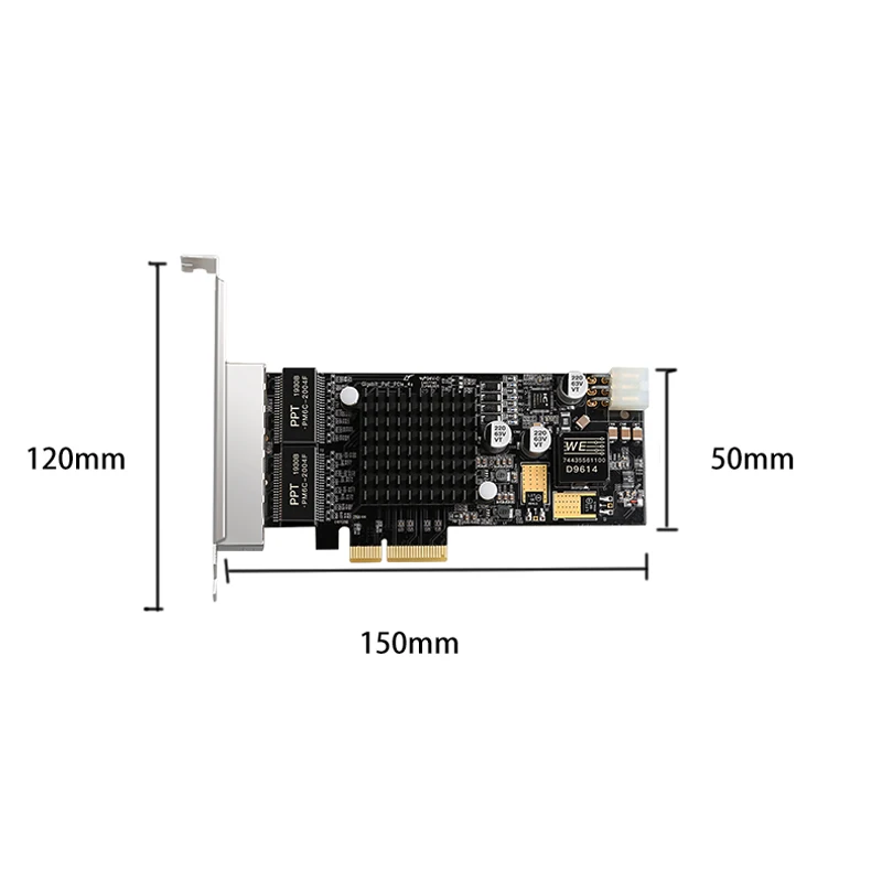 Imagem -04 - Adaptador de Rede Portas Intel I350 Rj45 Poe Adaptador de Rede Pci-e Pcie 4x 10 100 1000mbps