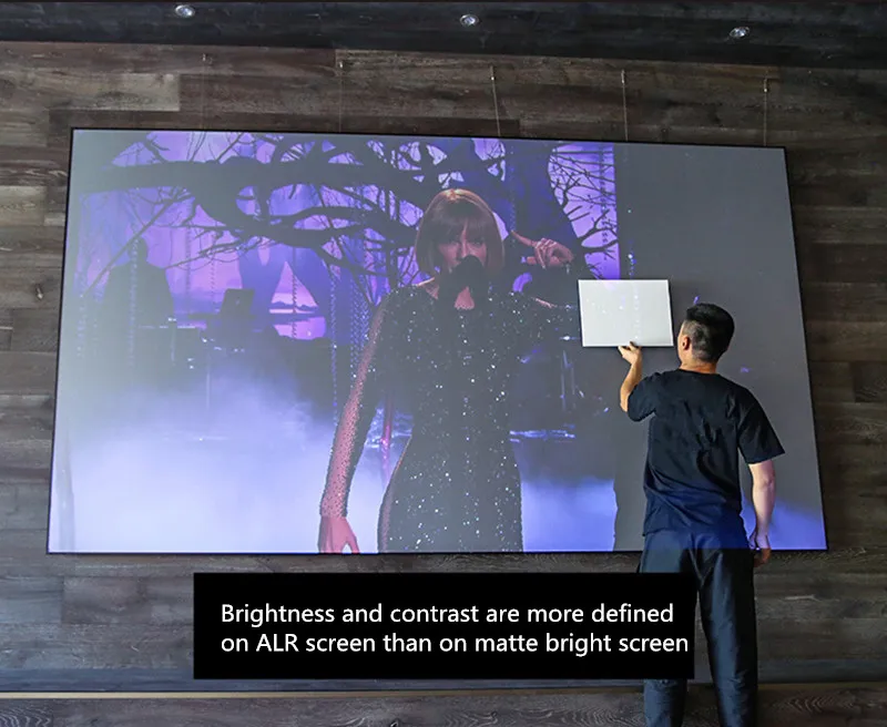 T2ALRF Trinovisuals 16:9 HDTV 4K/8K Ultra HDR 3D Led-hintergrundbeleuchtung Umgebungs Licht Ablehnung Nano Rand Fest rahmen Projektor Bildschirm – Detail 29