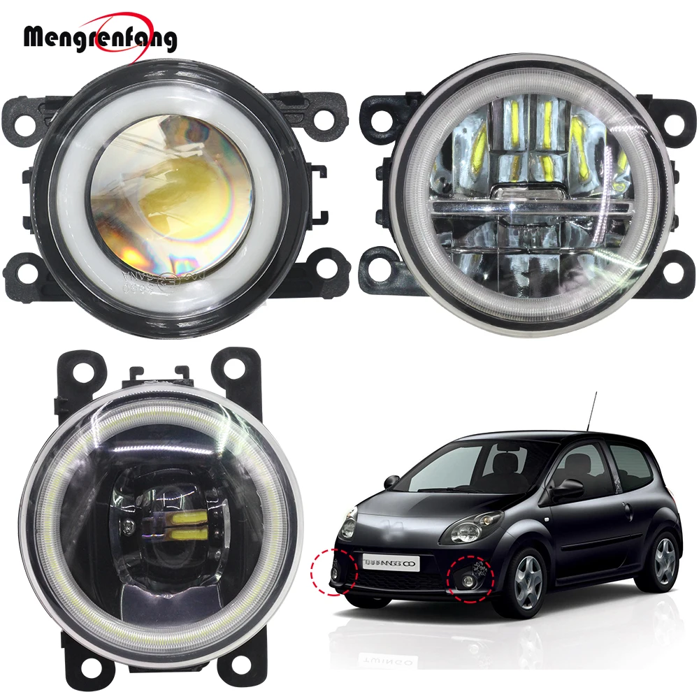 

2 X Car H11 Fog Lamp 4000LM LED Halo Ring Angel Eye Daytime Running Light 12V Accessories For Renault Twingo Hatchback 2007-2015