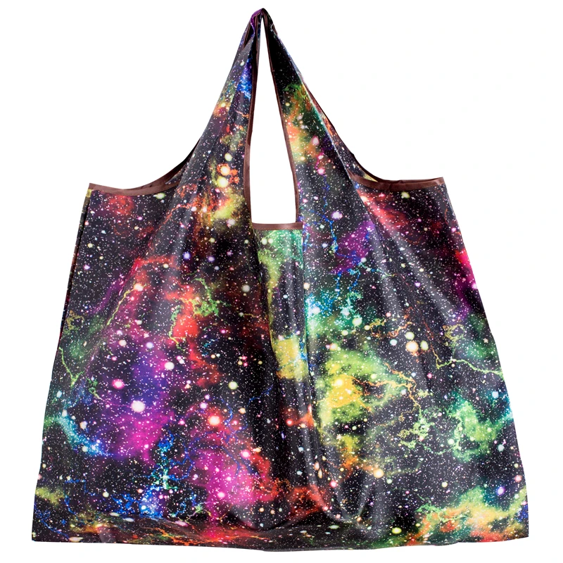 Große Tragetasche im persönlichen Stil, ECO, wiederverwendbar, Polyester, tragbar, Schultertasche, Damenhandtaschen, faltbare Tasche, Einkaufstasche, Aufbewahrung – Detail 10