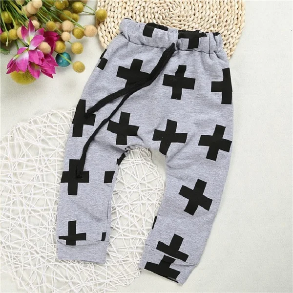 Hooyi Cross Boys Harem Pants Children Casual Trousers For Boy Clothes Kids Sport Pant Grey Green Black 100% Cotton 2 3 4 5 6 7Y