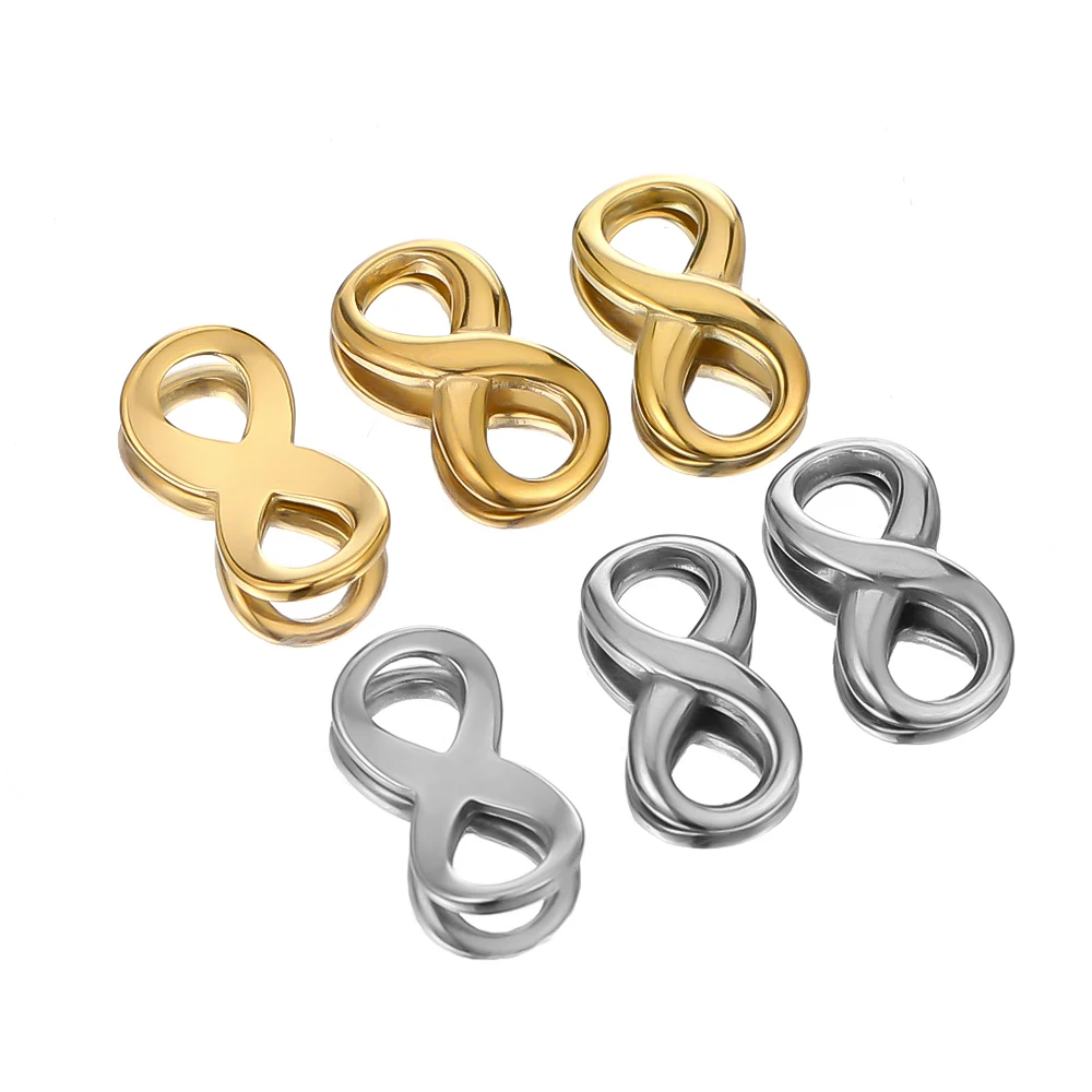 10pcs  Stainless Steel Heart Infinite 8 Shaped Charms for DIY Jewelry Gifts Making Necklace Bracelet  Pendants Findings Bulk