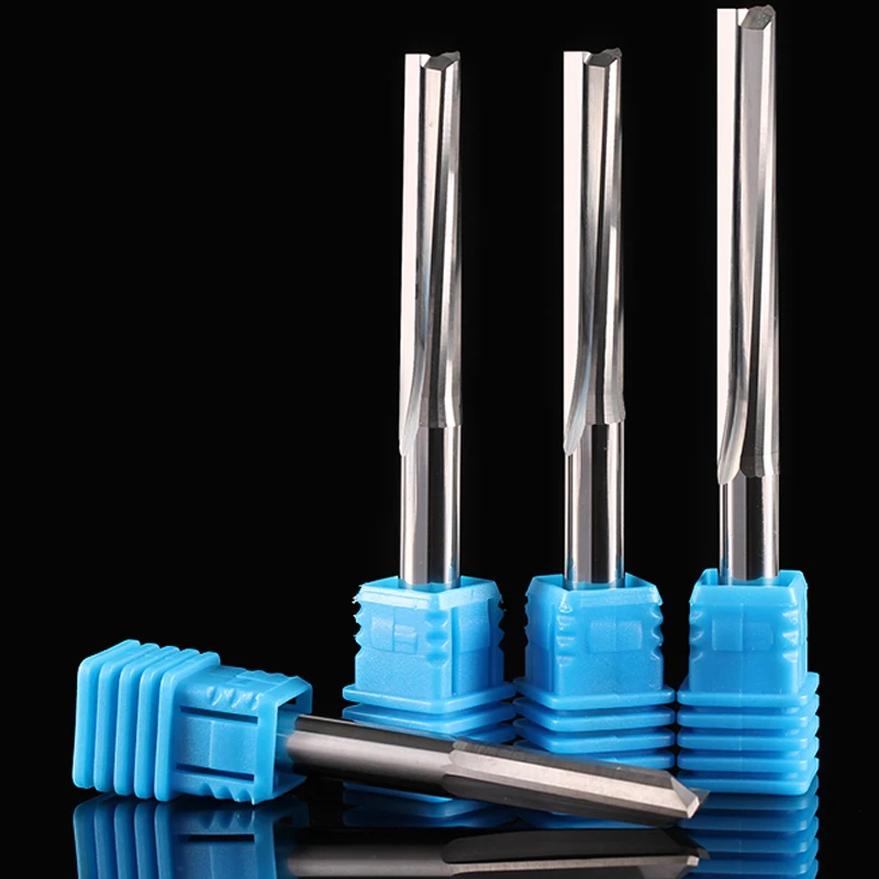 UCHEER 1pc 3.175 4 6mm due flauti fresatrice per router dritto per legno CNC frese per incisione dritte utensili per fresa in metallo duro
