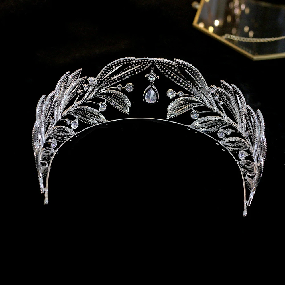 JaneVini Luxury 2020 Princess Silver Wedding Tiaras Crowns Crystal Beaded Women Jewelry Headwear Wedding Bridal Hair Accessories