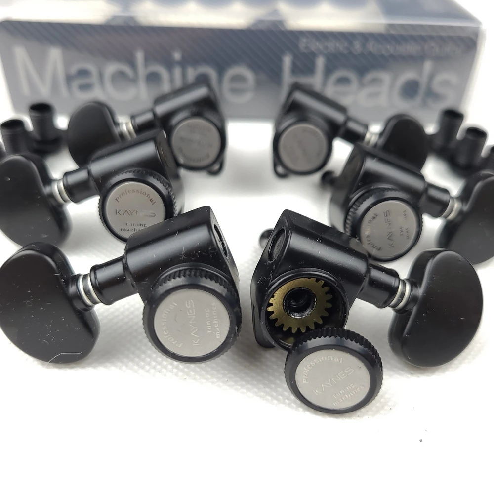 1 Set Kaynes 3R3L Locking Electric Guitar Machine Heads Tuners For LP SG Electric Guitar Lock String Tuning Pegs Black