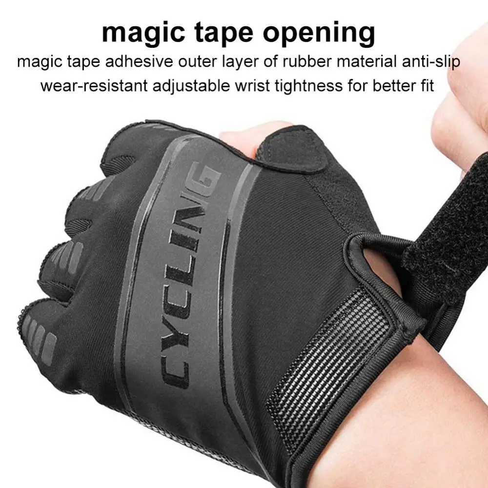 55% Hot Sales! 1 Pair Outdoor Bicycle Cycling Anti-slip Breathable Unisex Half Finger Gloves