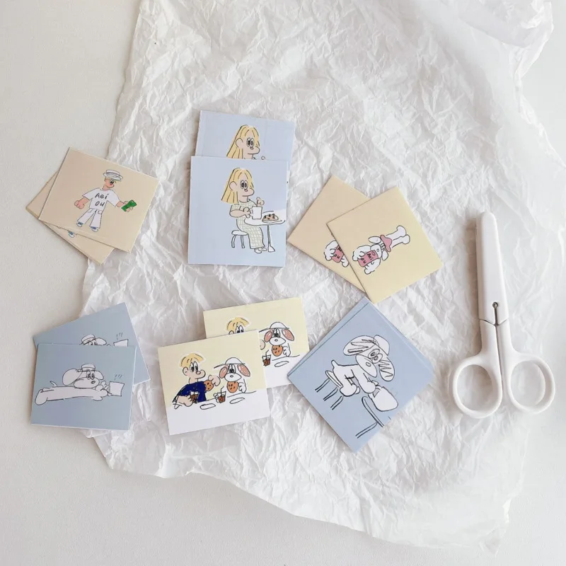 Korean Ins Cartoon Dog Cute Stickers Envelope Sealing Paster Mobile Phone Metope Stationery Diy Decorative Sticker 12 Sheets