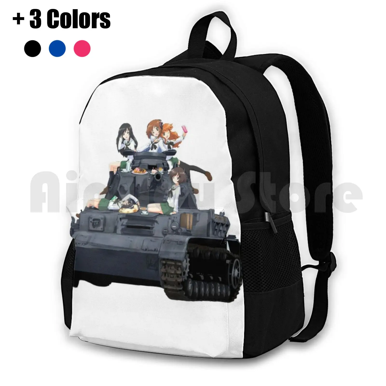 

Girls Und Panzer-Anglerfish Team On Tank Outdoor Hiking Backpack Waterproof Camping Travel Girls Und Panzer Panzer Tank Miho