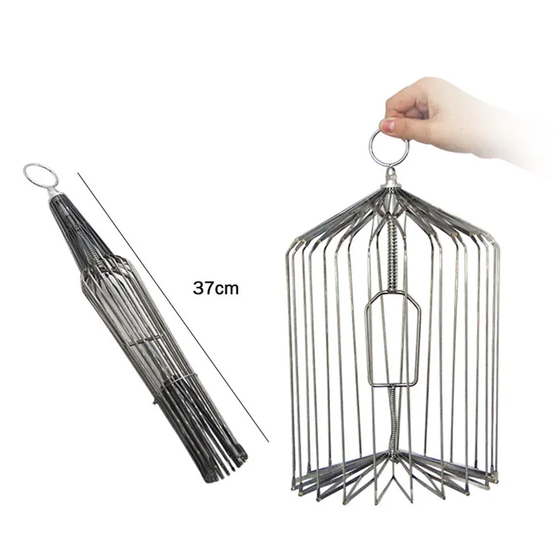 

Silver Steel Appearing Bird Cage - Small Size (Dove Appearing Cage) Stage Magic Tricks Magician Toys Illusions Gimmick Props