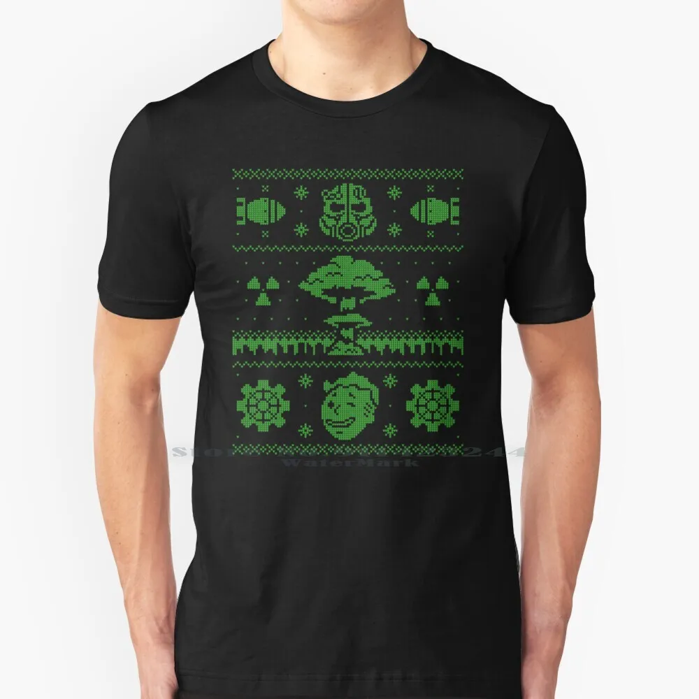 A Nuclear Winter 100% Cotton T Shirt Nuke Winter Nuclear Ugly Christmas Power Armor Video Games Tee Short Sleeve Long Sleeve