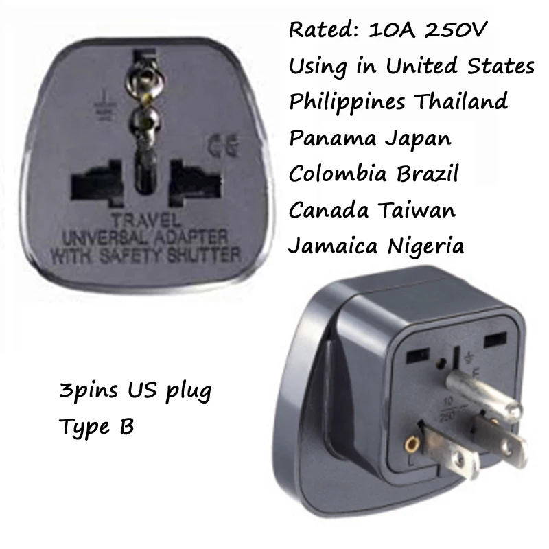 1 Stück Universal Amerika Europa Kr AU EU zu US UK USA Steckeradapter Südafrika Indien Adapter Italien Schweiz Reiseadapter – Detail 12
