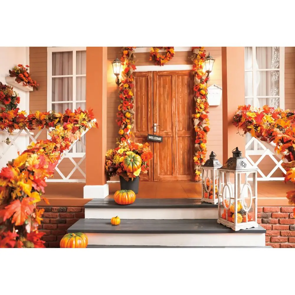 가을 농장 호박 집 창 문 계단 신생아 초상화 배경, 비닐 사진 배경, 사진 스튜디오 촬영